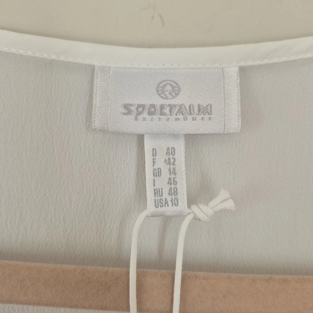 Sportalm White V-neck Multilayer Tunic Blouse NEW - Picture 8 of 11